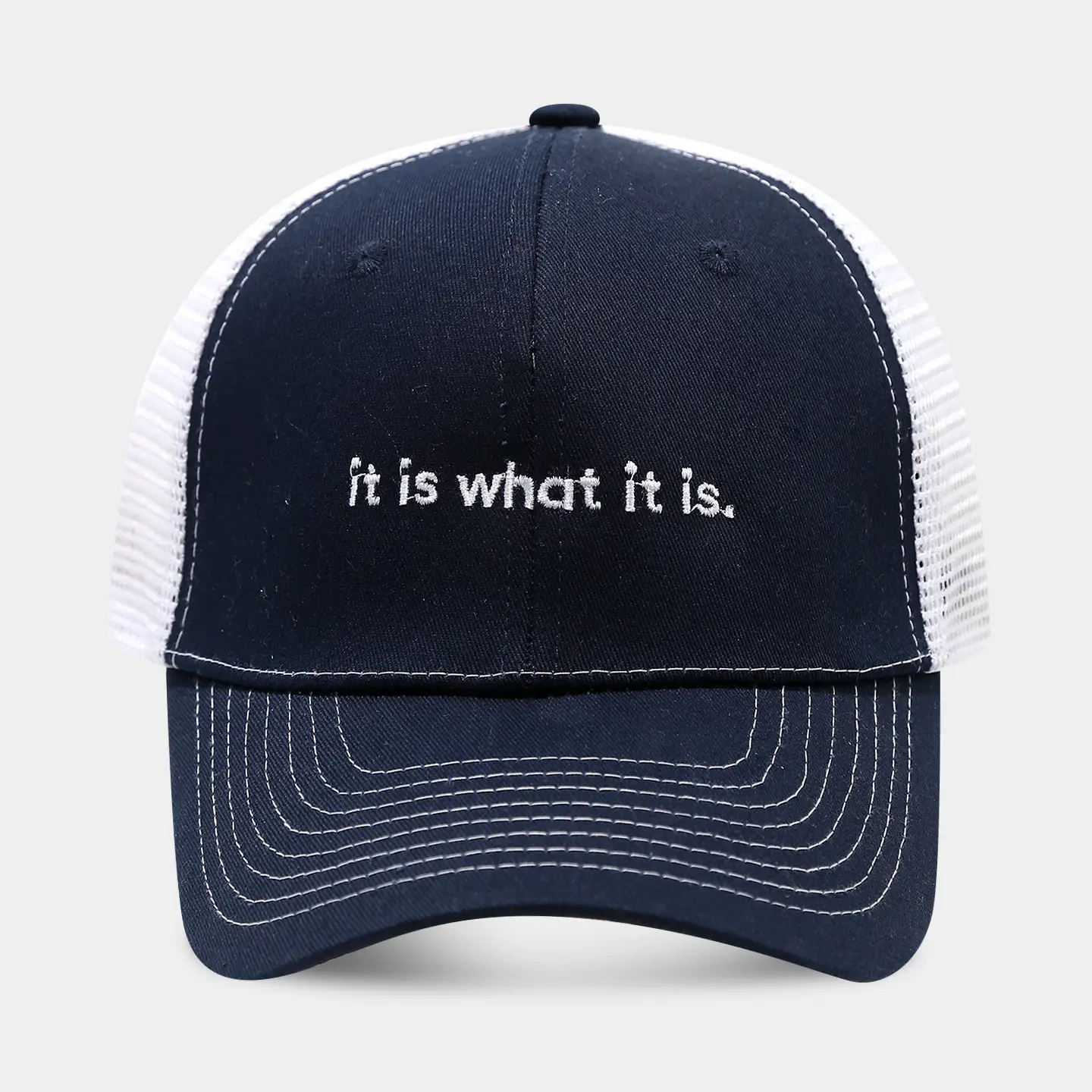 Beige Mesh Sun Hat with "it is what it is" Print