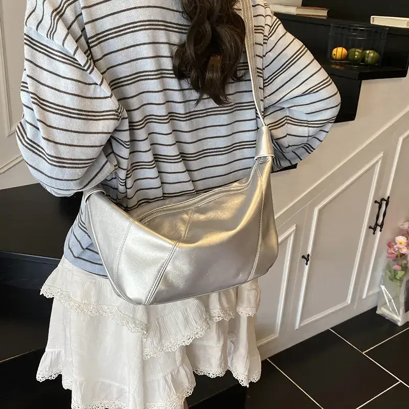 2025 Summer Women's Cream Shoulder Crossbody Bag Large Capacity - Image 9