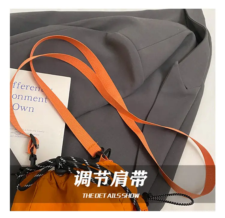 Yellow Drawstring Pleated Women's Bucket Bag — feature 19