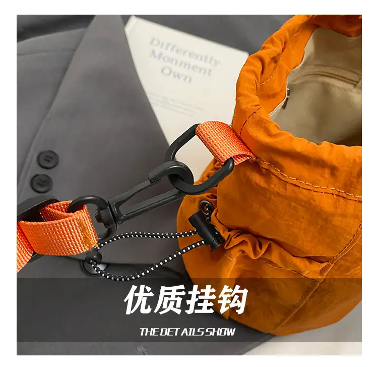 Yellow Drawstring Pleated Women's Bucket Bag — feature 20