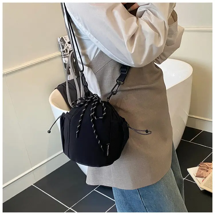 Yellow Drawstring Pleated Women's Bucket Bag — feature 28