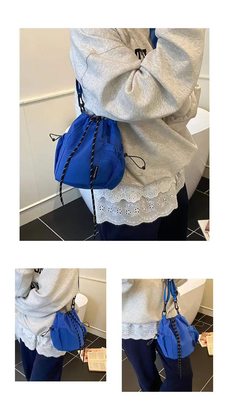 Yellow Drawstring Pleated Women's Bucket Bag — feature 7