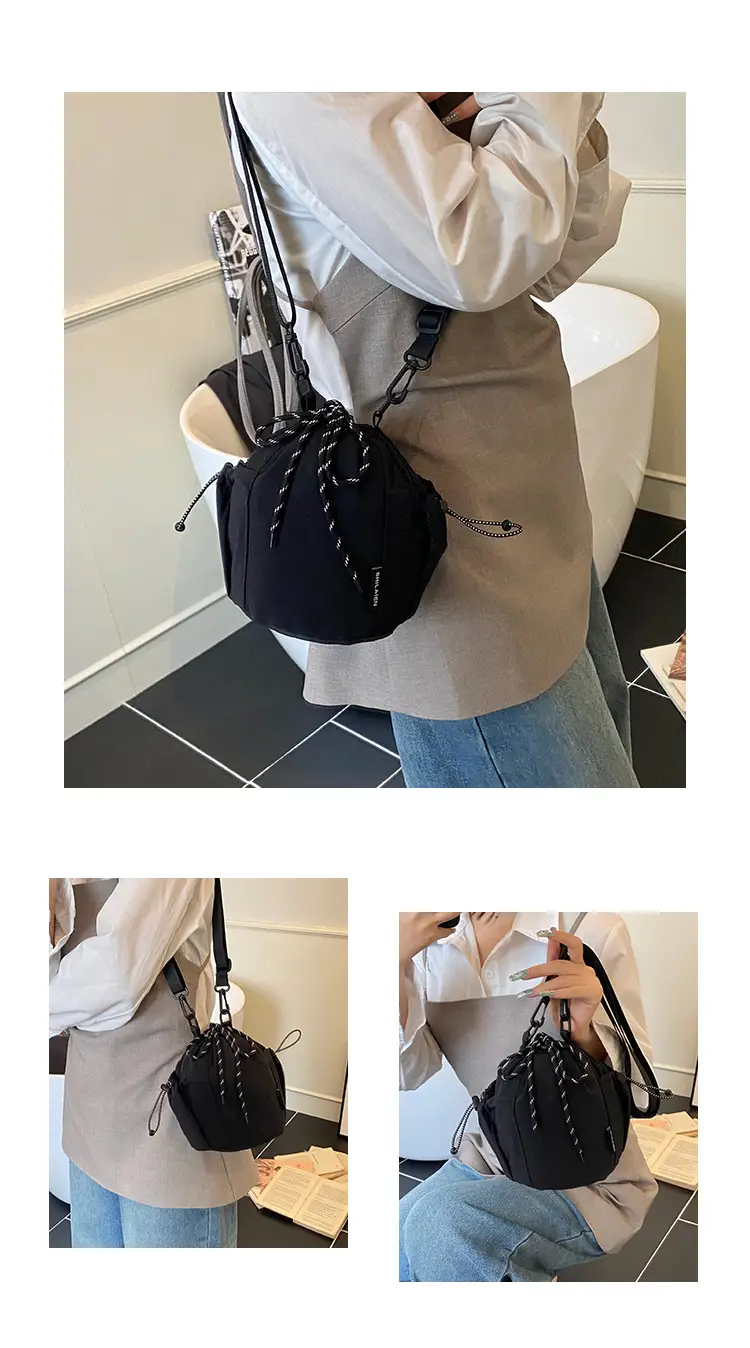 Yellow Drawstring Pleated Women's Bucket Bag — feature 8