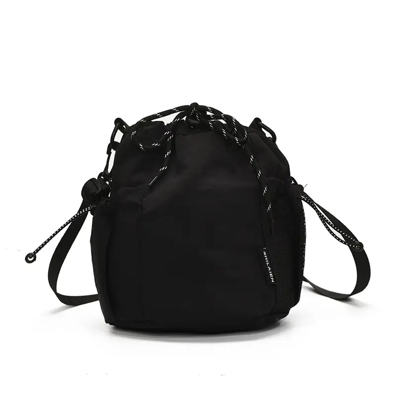 Yellow Drawstring Pleated Women's Bucket Bag - Image 3