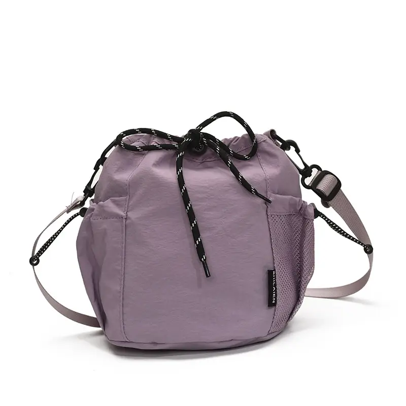 Yellow Drawstring Pleated Women's Bucket Bag - Image 5