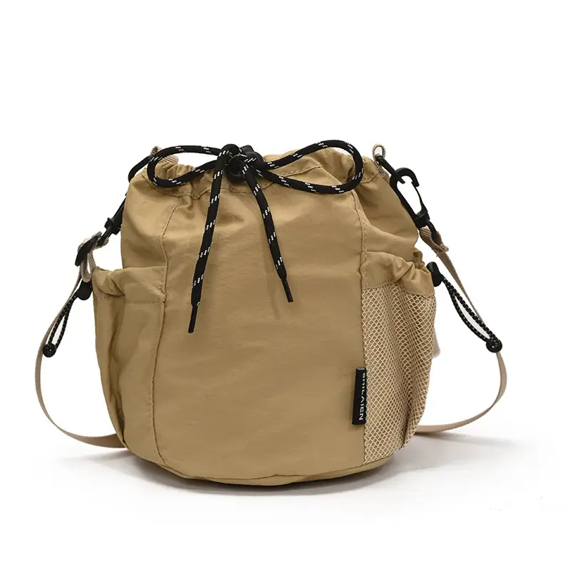 Yellow Drawstring Pleated Women's Bucket Bag - Image 8