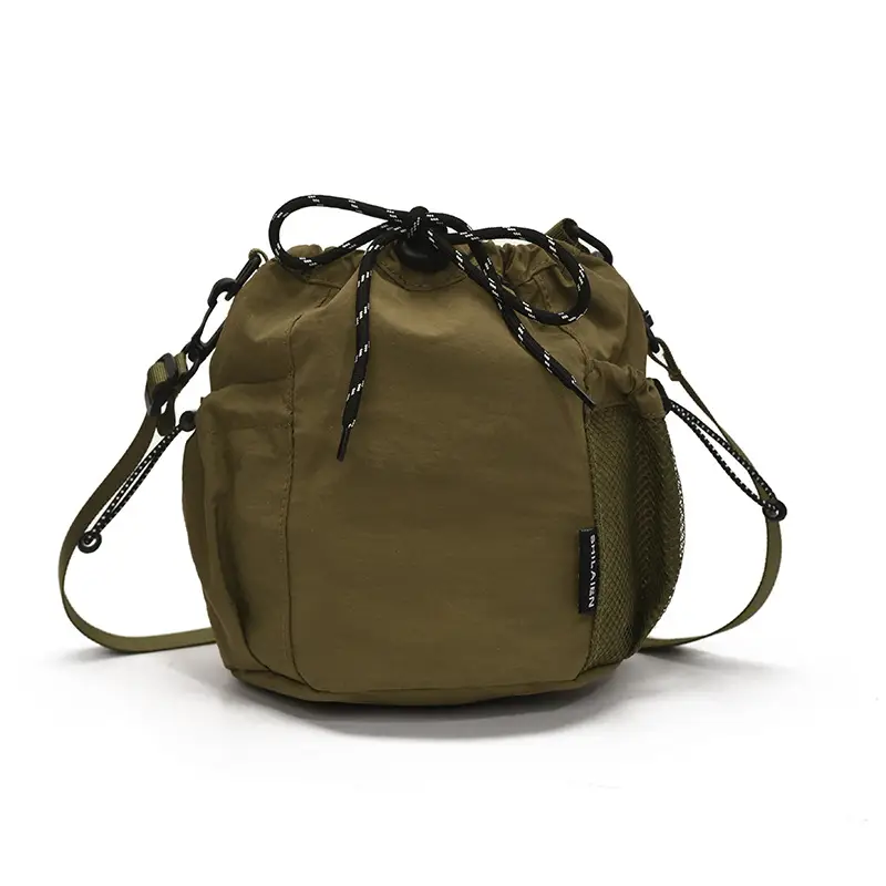 Yellow Drawstring Pleated Women's Bucket Bag - Image 9