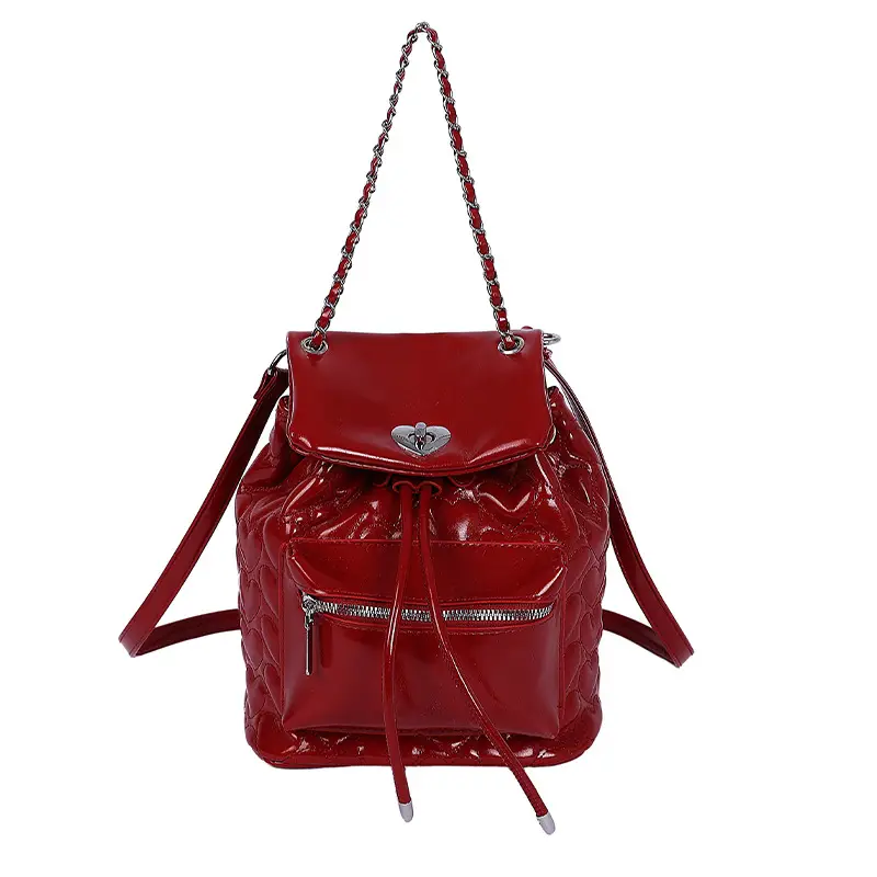 Red Double Shoulder Bag 2025 Women Luxury Crossbody