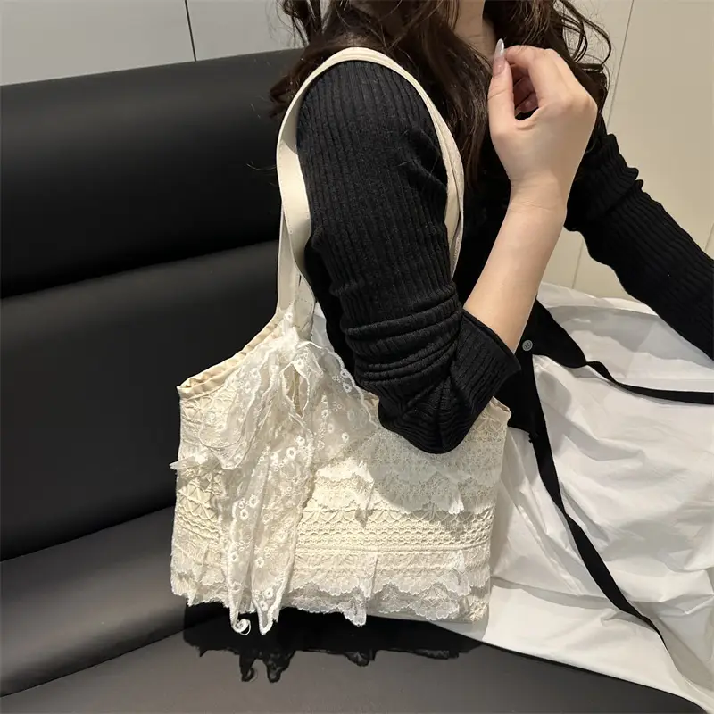 Fairy Lace Hollow Beach Bag Large Capacity - Image 5