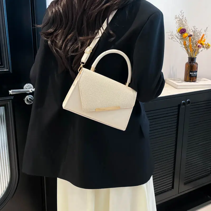 Green Textured Square Handbag for Women 2025