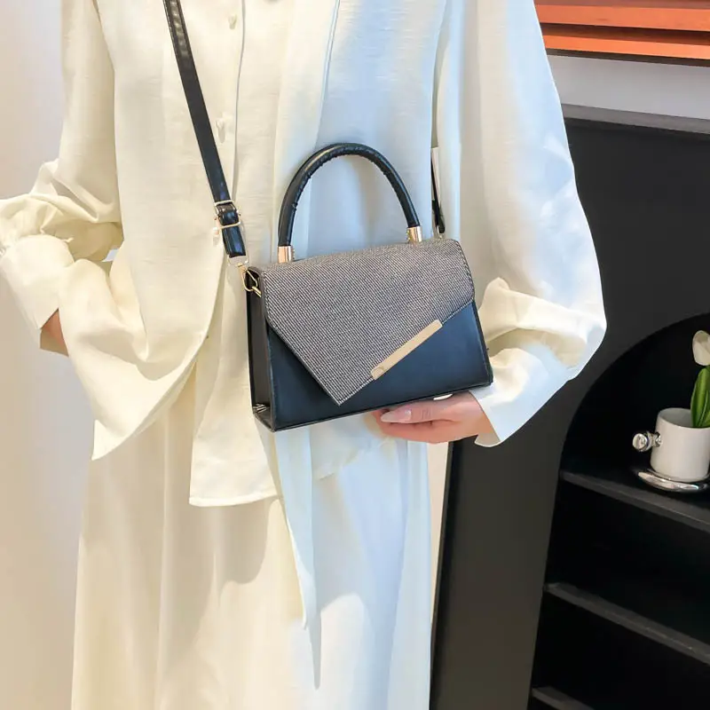 Green Textured Square Handbag for Women 2025