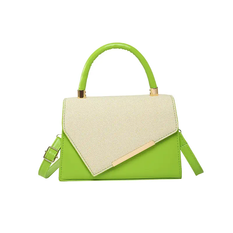 Green Textured Square Handbag for Women 2025