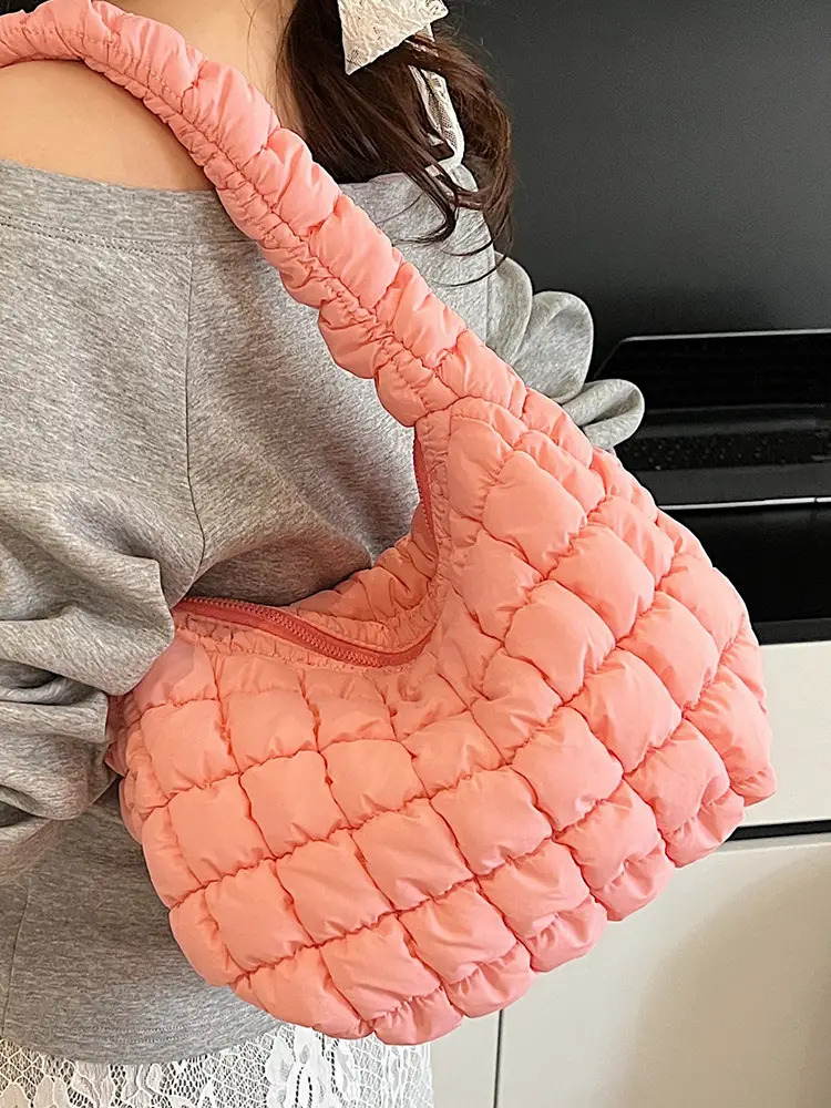 Korean Style Bubble Cloud Bag for Women Yellow - Image 7