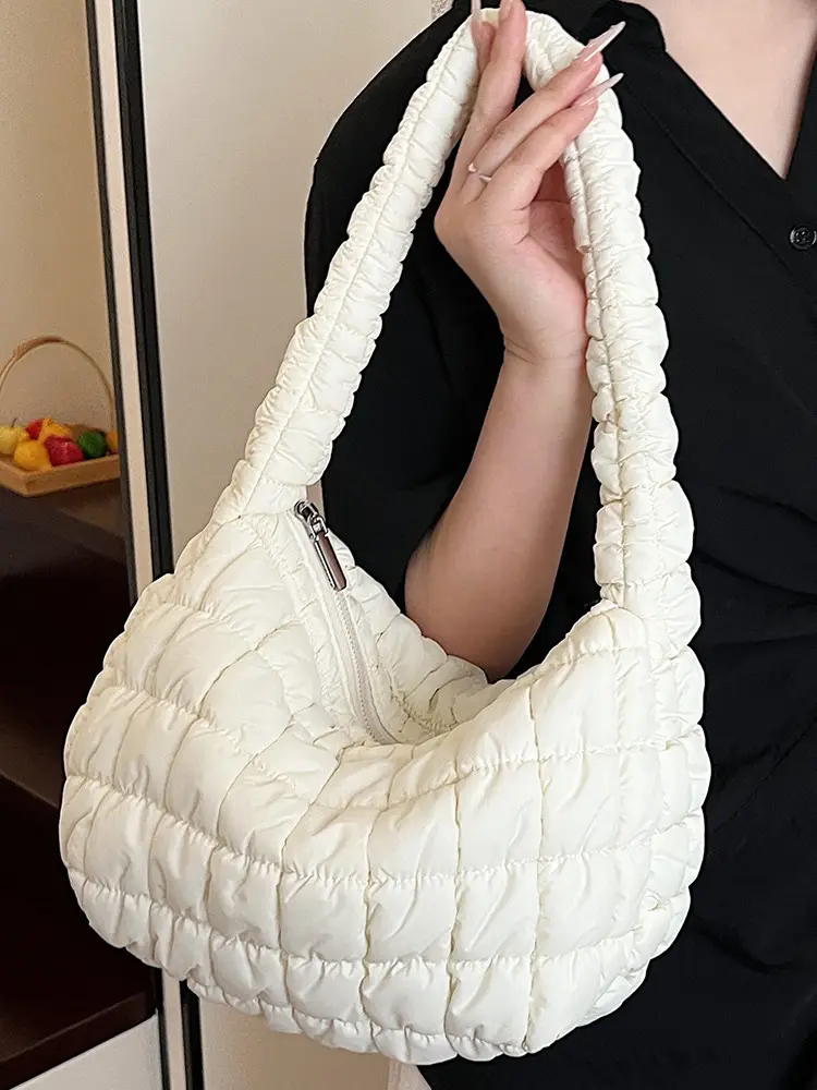 Korean Style Bubble Cloud Bag for Women Yellow - Image 9