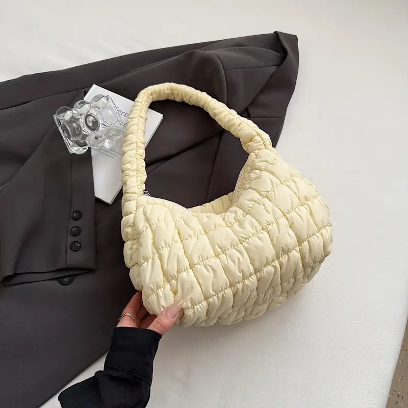 Korean Style Bubble Cloud Bag for Women Yellow - Image 3