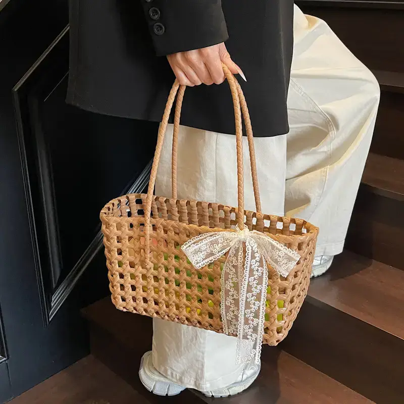 Women Cross-Border Woven Shoulder Bag Black 2025
