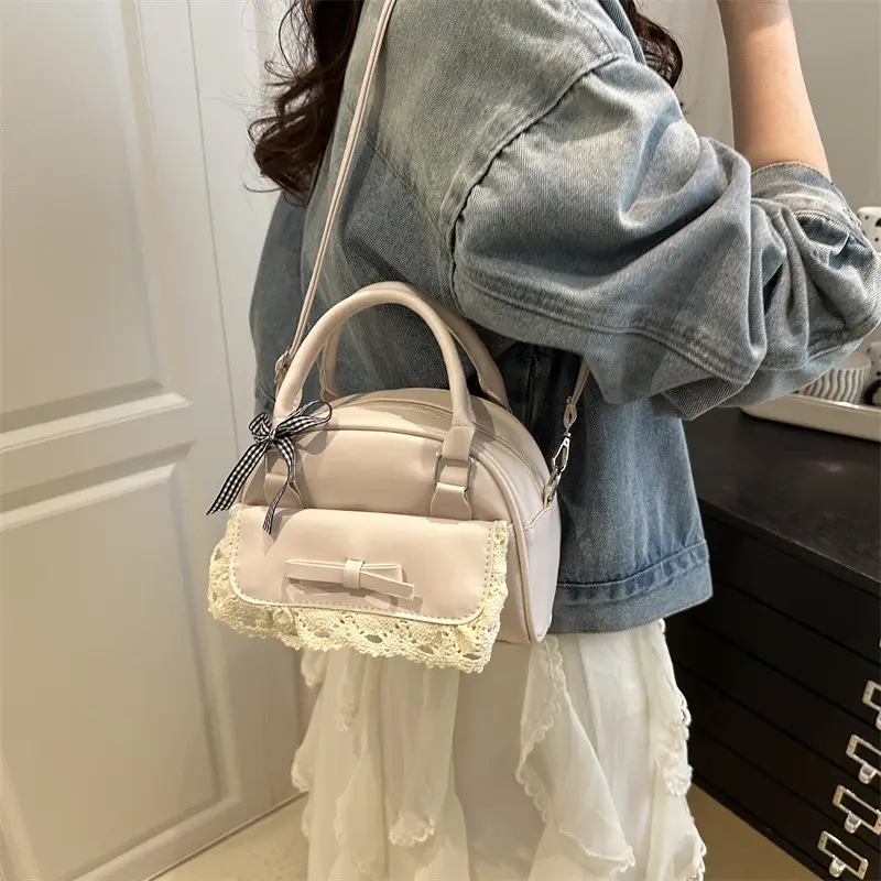 Light Blue Lace Stitching Women's Shoulder Crossbody Bag - Image 6