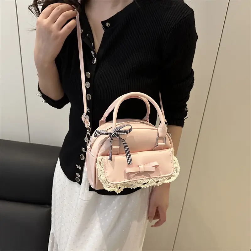 Light Blue Lace Stitching Women's Shoulder Crossbody Bag - Image 7