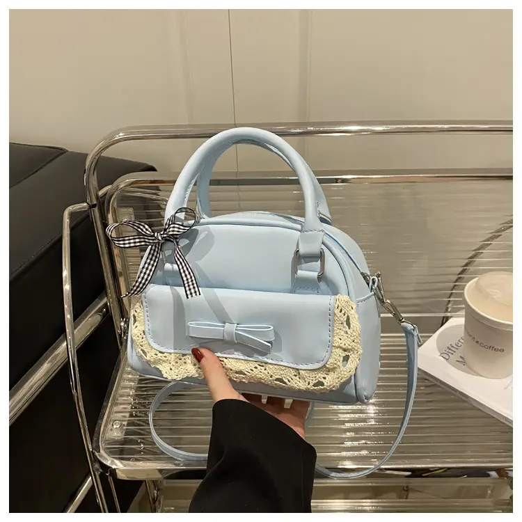 Light Blue Lace Stitching Women's Shoulder Crossbody Bag — feature 15