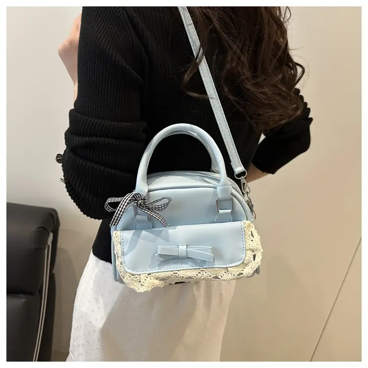Light Blue Lace Stitching Women's Shoulder Crossbody Bag — feature 21