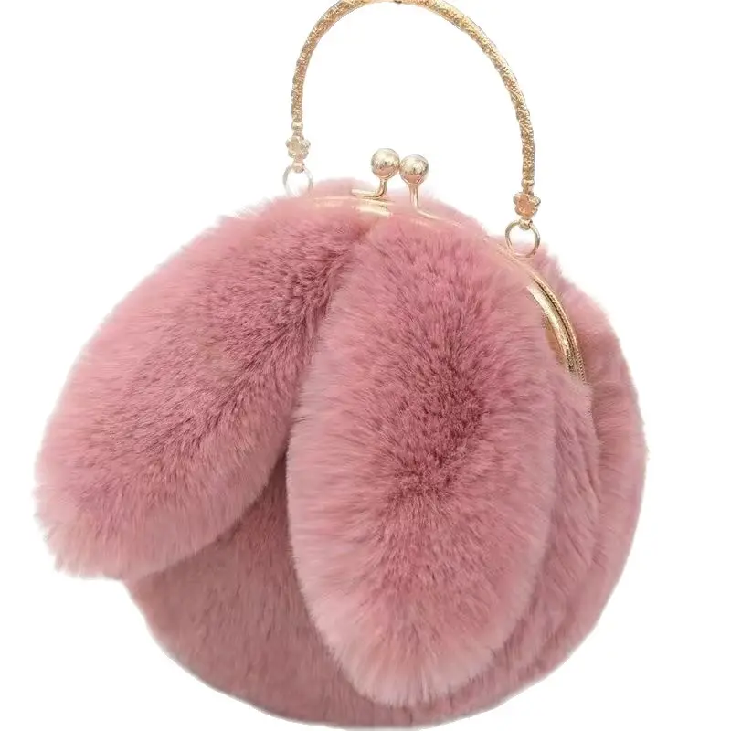 Wholesale Cute Rabbit Ears Plush Chain Bag for Women - Image 11