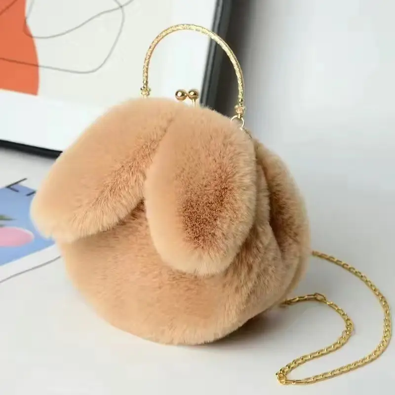 Wholesale Cute Rabbit Ears Plush Chain Bag for Women — feature 2
