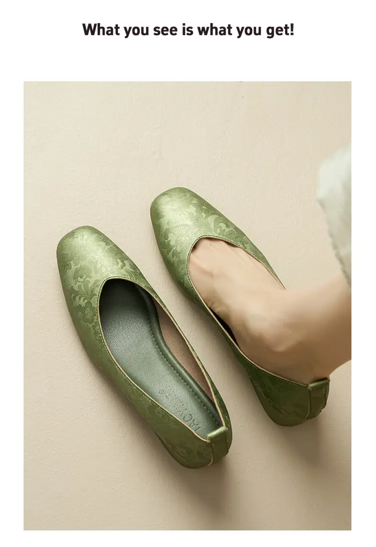 2025 Women's Square Toe Granny Flats with Soft Sole — feature 40