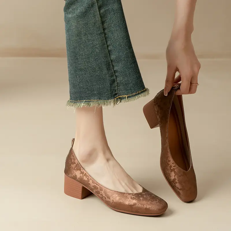 2025 Women's Square Toe Granny Flats with Soft Sole - Image 3