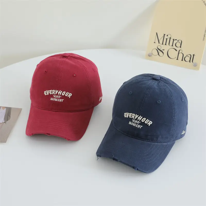 Women's Vintage Letter Cap Maroon White Brown Black — feature 7