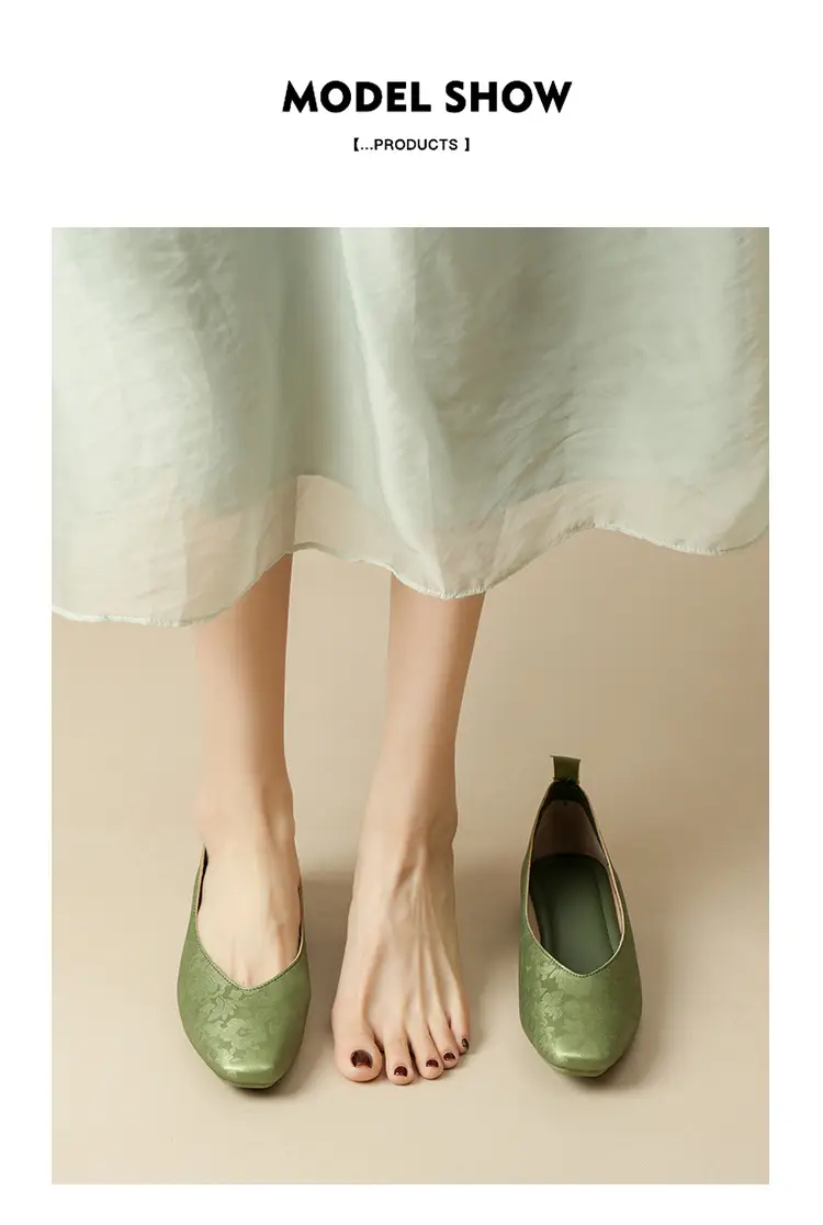 French Retro Single-layer Shoes All-match Korean Style Low Heel Shoes Artistic New Chinese Style Style Square Toe Soft Leather Milk Shoes — feature 16
