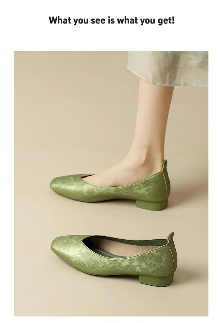 French Retro Single-layer Shoes All-match Korean Style Low Heel Shoes Artistic New Chinese Style Style Square Toe Soft Leather Milk Shoes — feature 18