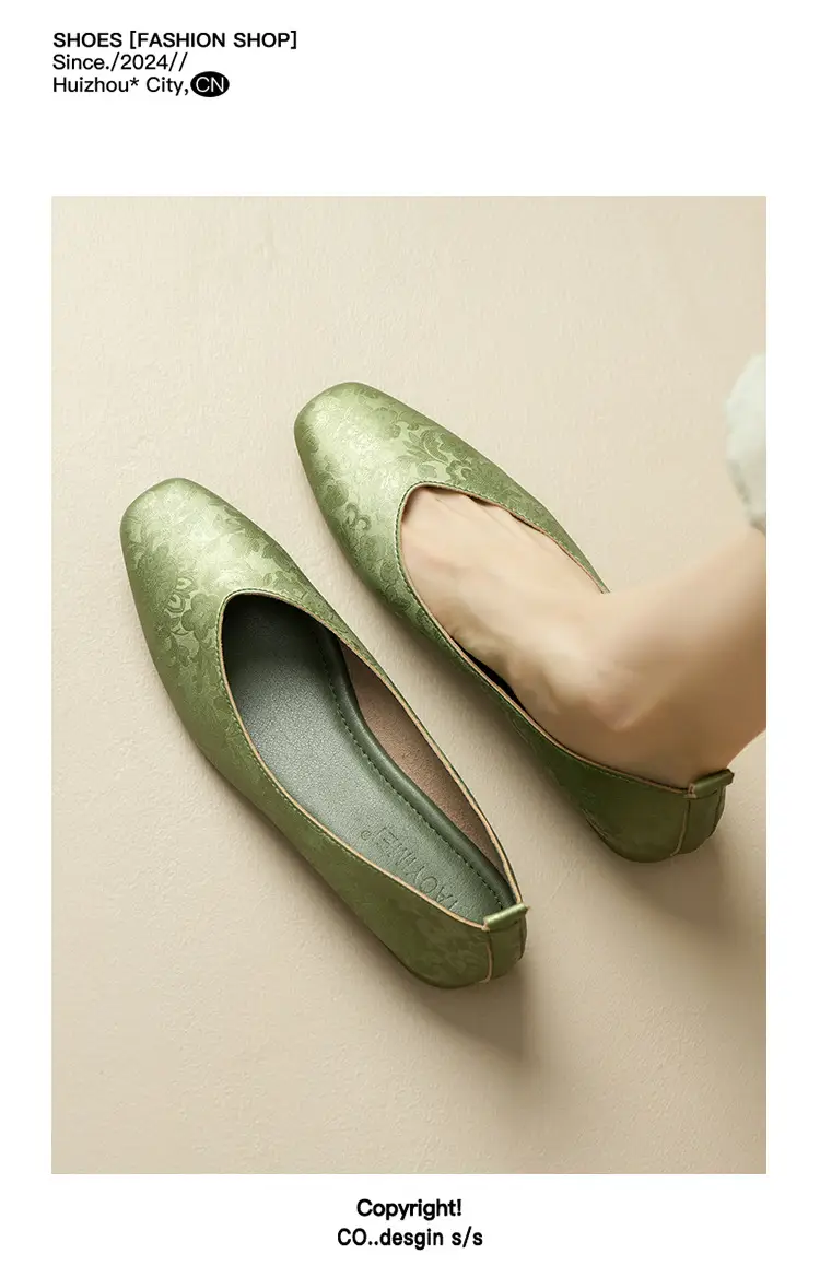 French Retro Single-layer Shoes All-match Korean Style Low Heel Shoes Artistic New Chinese Style Style Square Toe Soft Leather Milk Shoes — feature 19