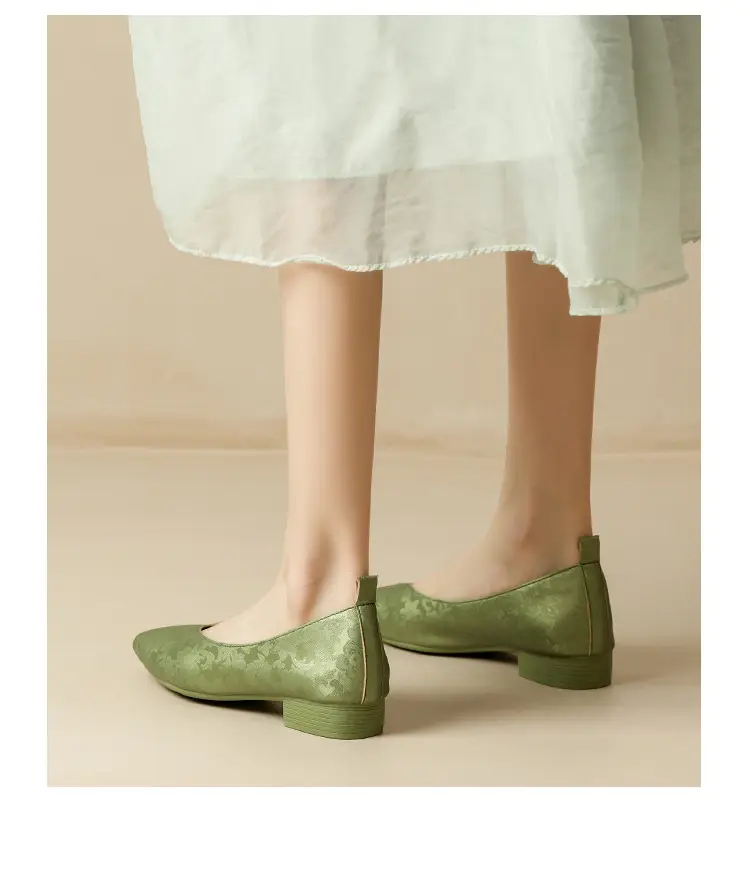 French Retro Single-layer Shoes All-match Korean Style Low Heel Shoes Artistic New Chinese Style Style Square Toe Soft Leather Milk Shoes — feature 20