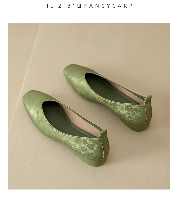 French Retro Single-layer Shoes All-match Korean Style Low Heel Shoes Artistic New Chinese Style Style Square Toe Soft Leather Milk Shoes — feature 23