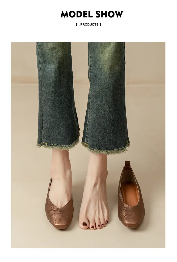 French Retro Single-layer Shoes All-match Korean Style Low Heel Shoes Artistic New Chinese Style Style Square Toe Soft Leather Milk Shoes — feature 24