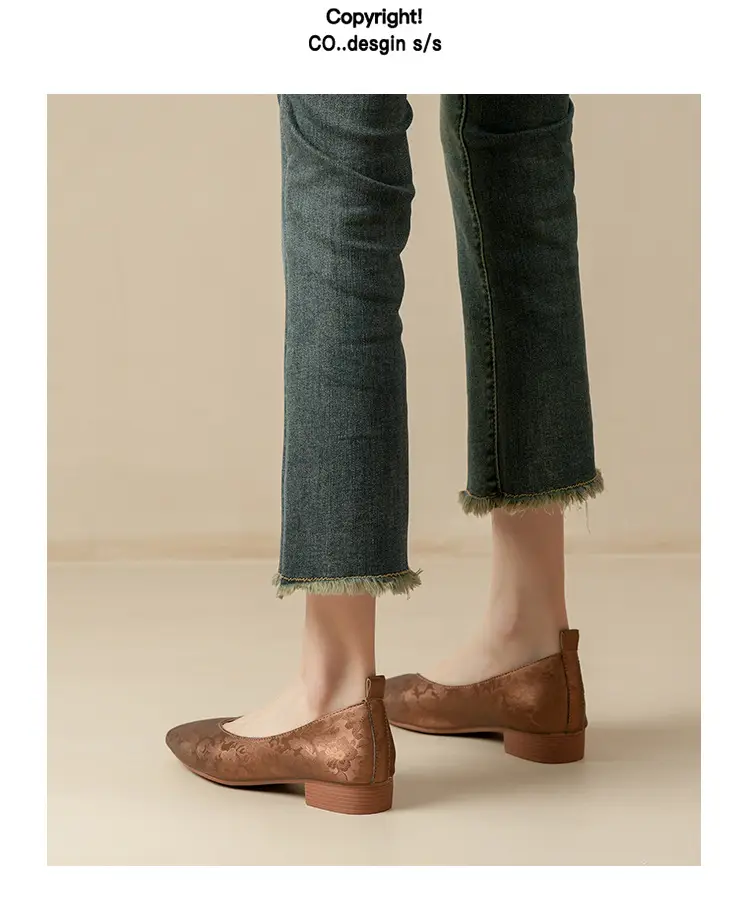 French Retro Single-layer Shoes All-match Korean Style Low Heel Shoes Artistic New Chinese Style Style Square Toe Soft Leather Milk Shoes — feature 28