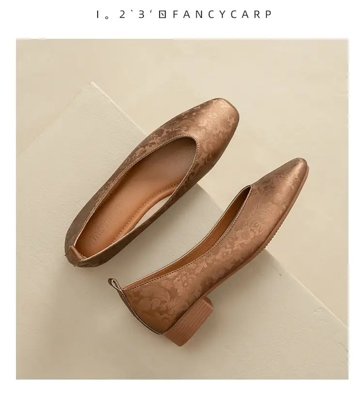 French Retro Single-layer Shoes All-match Korean Style Low Heel Shoes Artistic New Chinese Style Style Square Toe Soft Leather Milk Shoes — feature 30