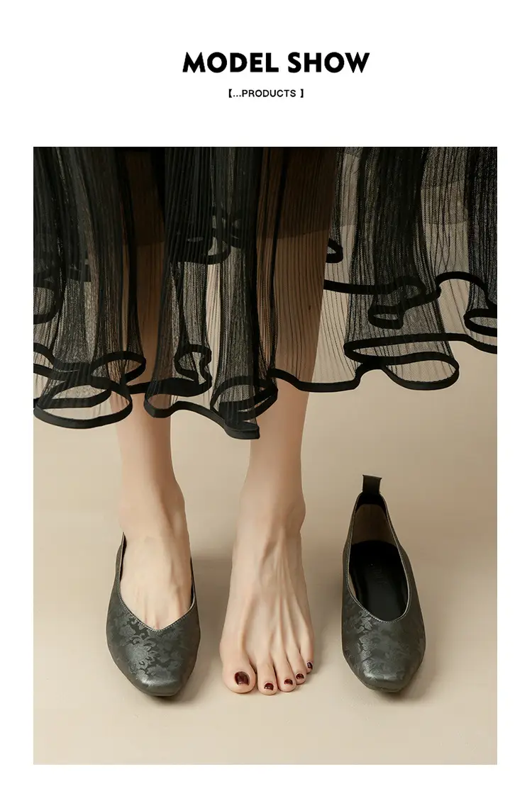 French Retro Single-layer Shoes All-match Korean Style Low Heel Shoes Artistic New Chinese Style Style Square Toe Soft Leather Milk Shoes — feature 32