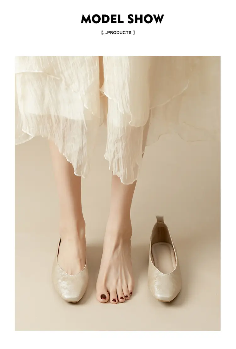 French Retro Single-layer Shoes All-match Korean Style Low Heel Shoes Artistic New Chinese Style Style Square Toe Soft Leather Milk Shoes — feature 38