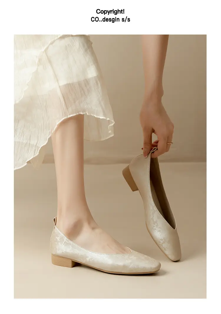 French Retro Single-layer Shoes All-match Korean Style Low Heel Shoes Artistic New Chinese Style Style Square Toe Soft Leather Milk Shoes — feature 39