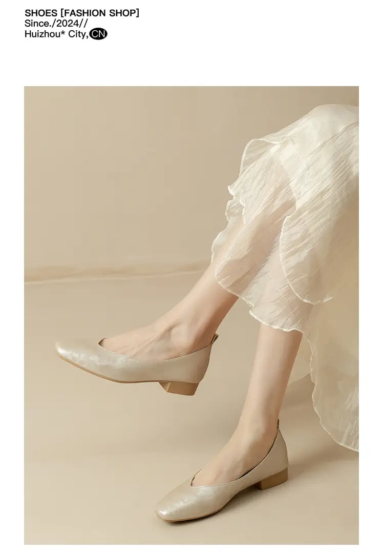 French Retro Single-layer Shoes All-match Korean Style Low Heel Shoes Artistic New Chinese Style Style Square Toe Soft Leather Milk Shoes — feature 41