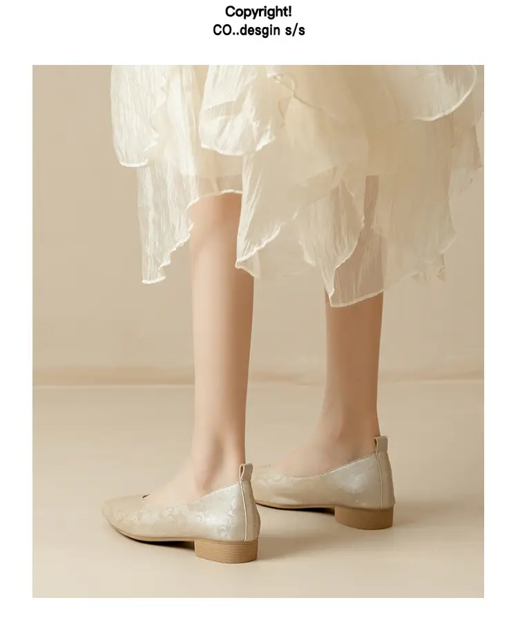 French Retro Single-layer Shoes All-match Korean Style Low Heel Shoes Artistic New Chinese Style Style Square Toe Soft Leather Milk Shoes — feature 42