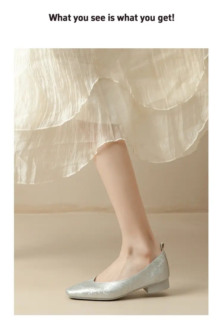 French Retro Single-layer Shoes All-match Korean Style Low Heel Shoes Artistic New Chinese Style Style Square Toe Soft Leather Milk Shoes — feature 46