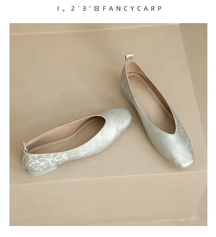 French Retro Single-layer Shoes All-match Korean Style Low Heel Shoes Artistic New Chinese Style Style Square Toe Soft Leather Milk Shoes — feature 48