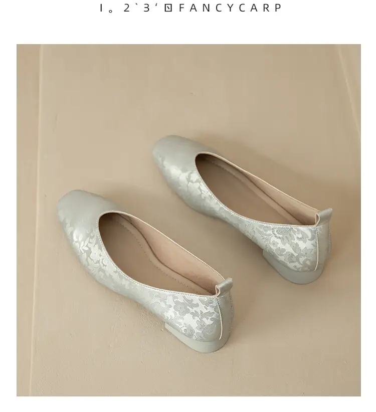 French Retro Single-layer Shoes All-match Korean Style Low Heel Shoes Artistic New Chinese Style Style Square Toe Soft Leather Milk Shoes — feature 49