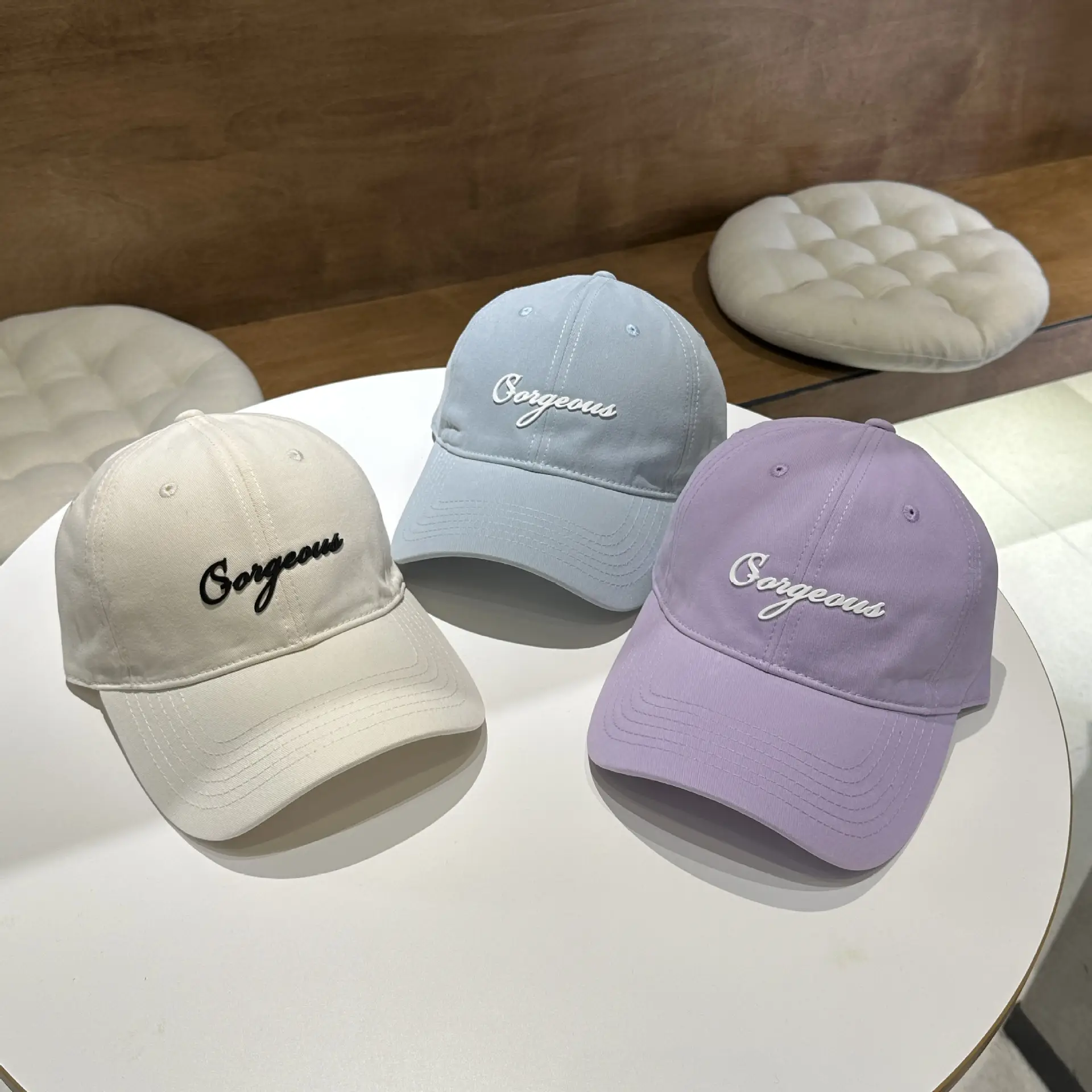 White K-Style Baseball Cap for Women with Letter Embroidery — feature 11