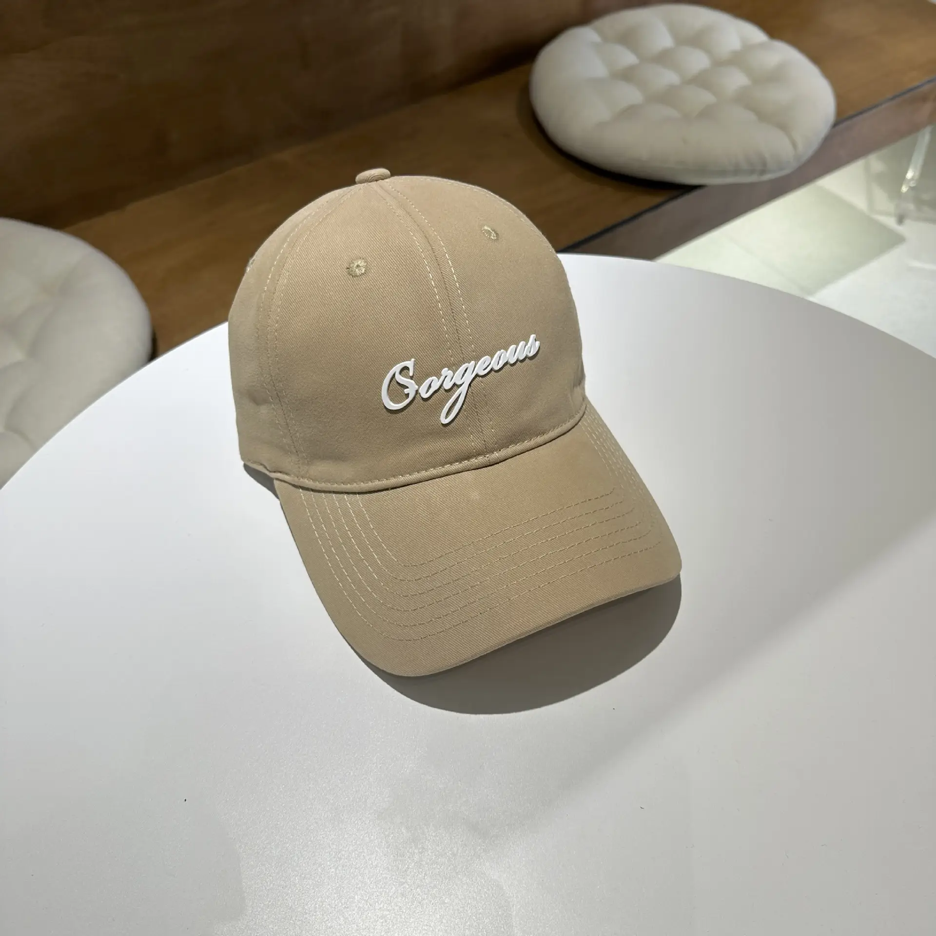 White K-Style Baseball Cap for Women with Letter Embroidery - Image 5