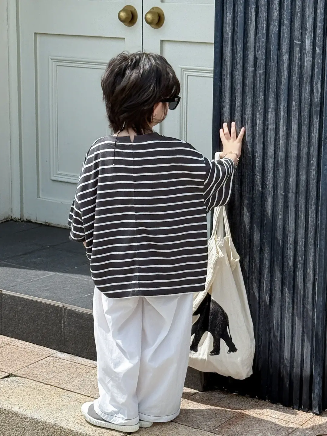 2025 Summer Boys Striped T-Shirt Loose Wide Short Sleeve — feature 2
