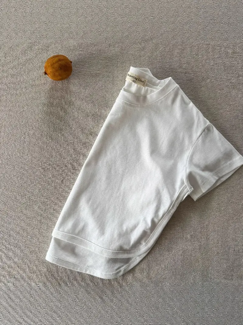 White Cotton Short Sleeve T-Shirt for Kids 2025 - Image 4