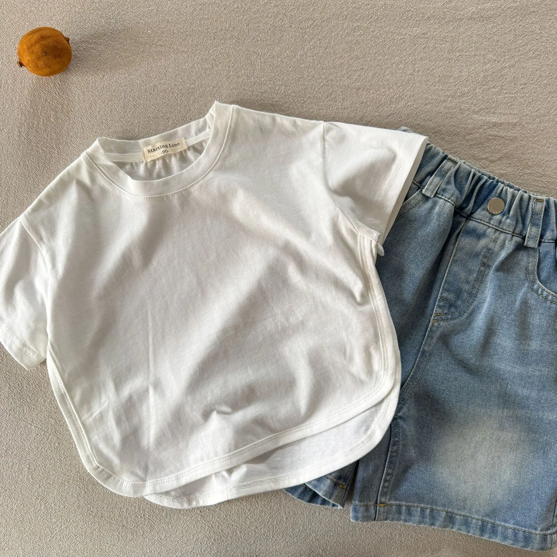 White Cotton Short Sleeve T-Shirt for Kids 2025 — feature 3